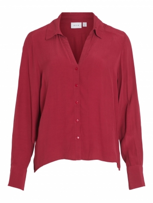 VIFINI BUTTON L/S SHIRT - NOOS Beet Red