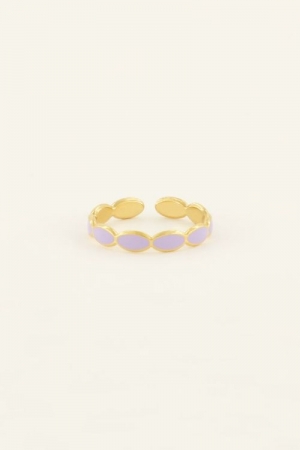 Ring bubble lilac Goud