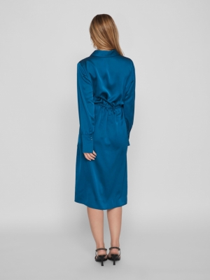 VIELLETTE L/S SHIRT DRESS - NO Moroccan Blue