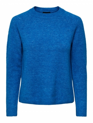 PCJULIANA LS O-NECK KNIT NOOS French Blue