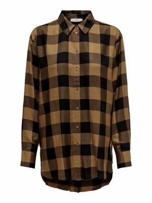 JDYSTAY L/S LONG SHIRT WVN Toasted Coconut