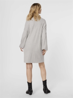 VMNANCY LS FUNNELNECK DRESS NO Light Grey Mela