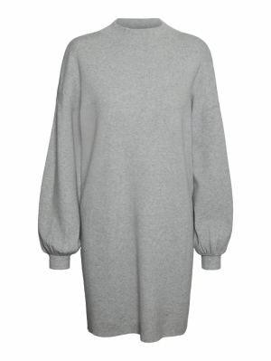 VMNANCY LS FUNNELNECK DRESS NO Light Grey Mela