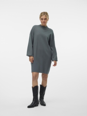 VMNANCY LS FUNNELNECK DRESS NO Balsam Green