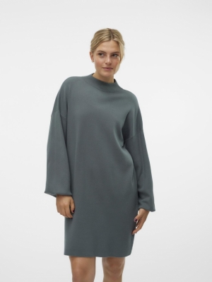 VMNANCY LS FUNNELNECK DRESS NO Balsam Green