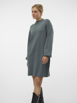 VMNANCY LS FUNNELNECK DRESS NO Balsam Green