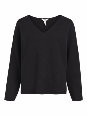 OBJREYNARD V-NECK PULLOVER E A Black