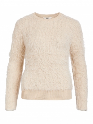 OBJHIMA LS KNIT PULLOVER E AW Sandshell