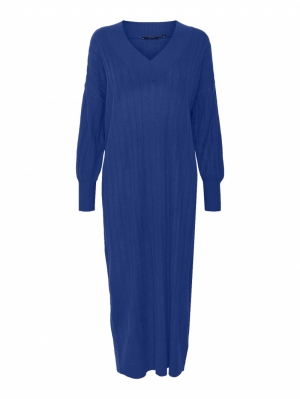 VMEVALU LS V-NECK DRESS BOO Mazarine Blue
