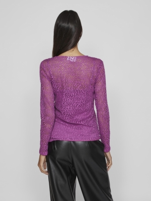 VICARSA L/S LACE TOP Cattleya Orchid