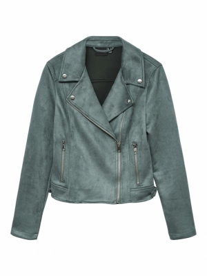 VMJOSE SHORT FAUX SUEDE JACKET Balsam Green