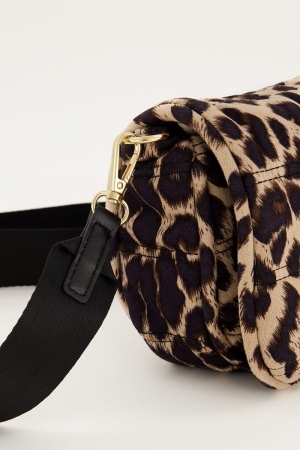 Bag leopard crossbody Zwart