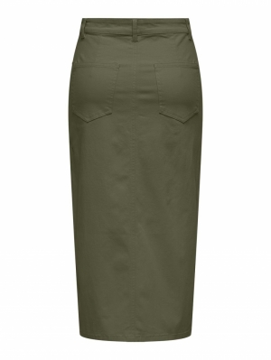 ONLLOLA HW LONG SLIT SKIRT CC Olive Night