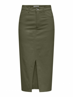 ONLLOLA HW LONG SLIT SKIRT CC Olive Night