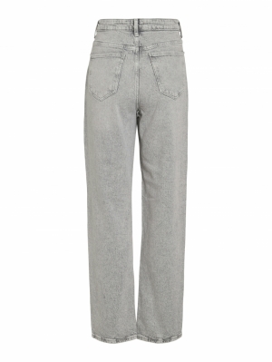 VIKELLY JAF HW STRAIGHT JEANS- Light Grey Deni