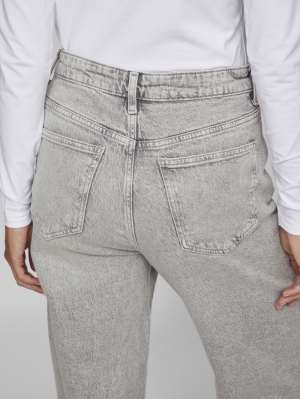 VIKELLY JAF HW STRAIGHT JEANS- Light Grey Deni