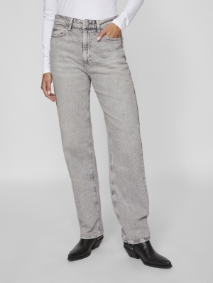 VIKELLY JAF HW STRAIGHT JEANS- Light Grey Deni