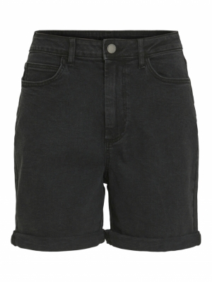 VIJO HW BLACK DENIM SHORTS Black