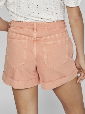 VISHELLY RW DENIM SHORTS Shell Coral