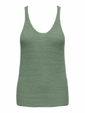 ONLSUNNY SL RIB V-NECK KNT Hedge Green