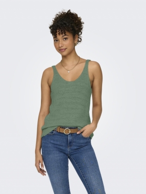 ONLSUNNY SL RIB V-NECK KNT Hedge Green