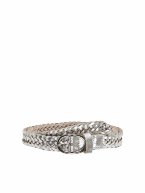 ONLINES SLIM BRAIDED LEATHER J Silver/SILVER T