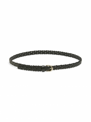 PCAVERY LEATHER BRAIDED SLIM B Black