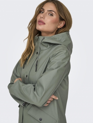 ONLELISA RAINCOAT OTW NOOS Agave Green