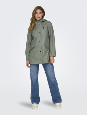 ONLELISA RAINCOAT OTW NOOS Agave Green