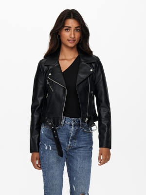 ONLVERA FAUX LEATHER BIKER OTW Black