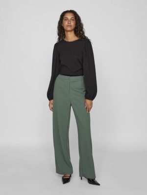 VICLAVA HW WIDE PANTS Duck Green