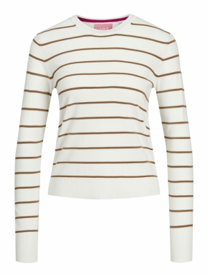 JXCARA COMFY STRIPE CREW NECK Cloud Dancer//T