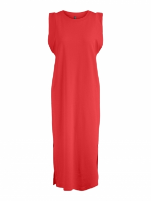 PCCHILLI SUMMER SL ANKLE DRESS Poppy Red