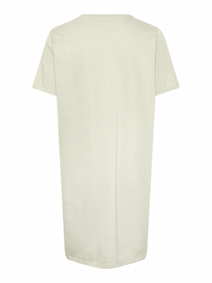 PCCHILLI SUMMER SS SWEAT DRESS White Pepper