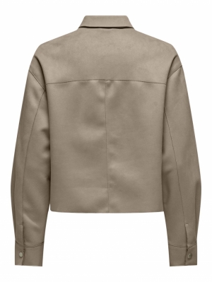 ONLJOLINE FAUX SUEDE SHIRT LIF Mocha Meringue