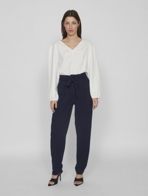 VICLAVA HW BELTED PANTS- NOOS Navy Blazer