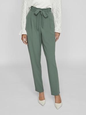 VICLAVA HW BELTED PANTS- NOOS Duck Green