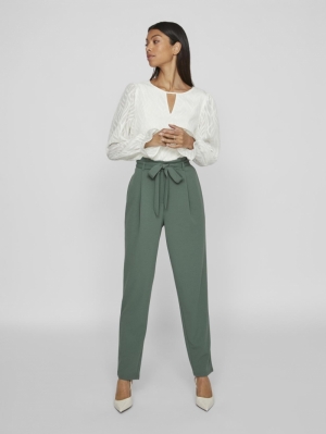 VICLAVA HW BELTED PANTS- NOOS Duck Green