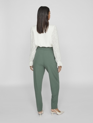 VICLAVA HW BELTED PANTS- NOOS Duck Green