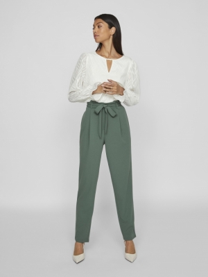 VICLAVA HW BELTED PANTS- NOOS Duck Green