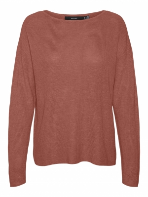 VMNEWLEXSUN LS BOATNECK PULL. Burnt Sienna/W.