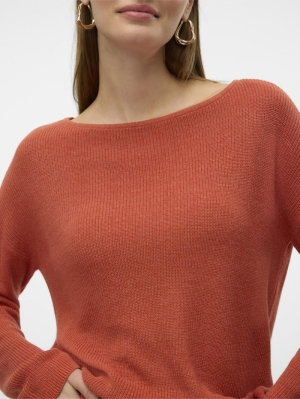 VMNEWLEXSUN LS BOATNECK PULL. Burnt Sienna/W.