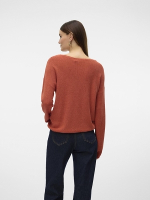 VMNEWLEXSUN LS BOATNECK PULL. Burnt Sienna/W.