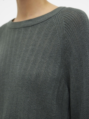 VMNEWLEXSUN STITCH LS O-NECK P Balsam Green/W.