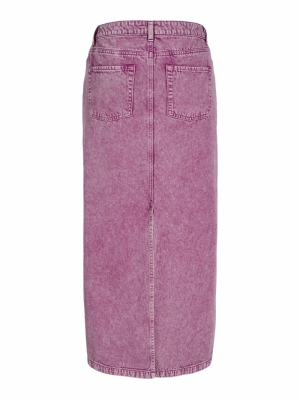 JXZIGGY WASHED LONG MW SKIRT P Fuchsia Red