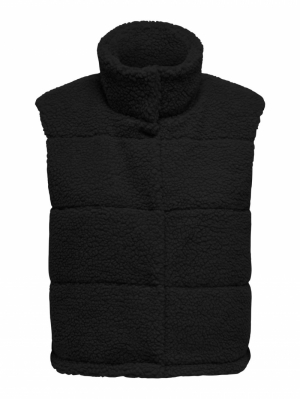 ONLSANDRA TEDDY WAISTCOAT LIFE Black