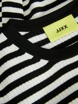 JXJODI TIGHT STRIPE CREW NECK Black//Cloud Da