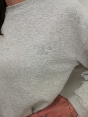 VIMINNA LOOSE TEXT SWEATSHIRT silver coup de