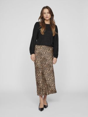 VIELLETTE HW MIDI SKIRT - NOOS Caramel Café/LE