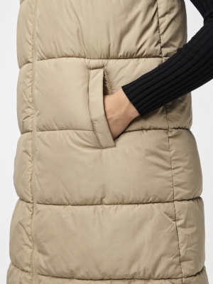 PCBEE NEW LONG PUFFER VEST NOO Silver Mink